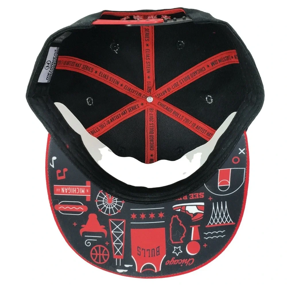 Melonwear‎ Chicago Bulls Elias Stein Artist Series Snapback Hat OS Black Red NBA